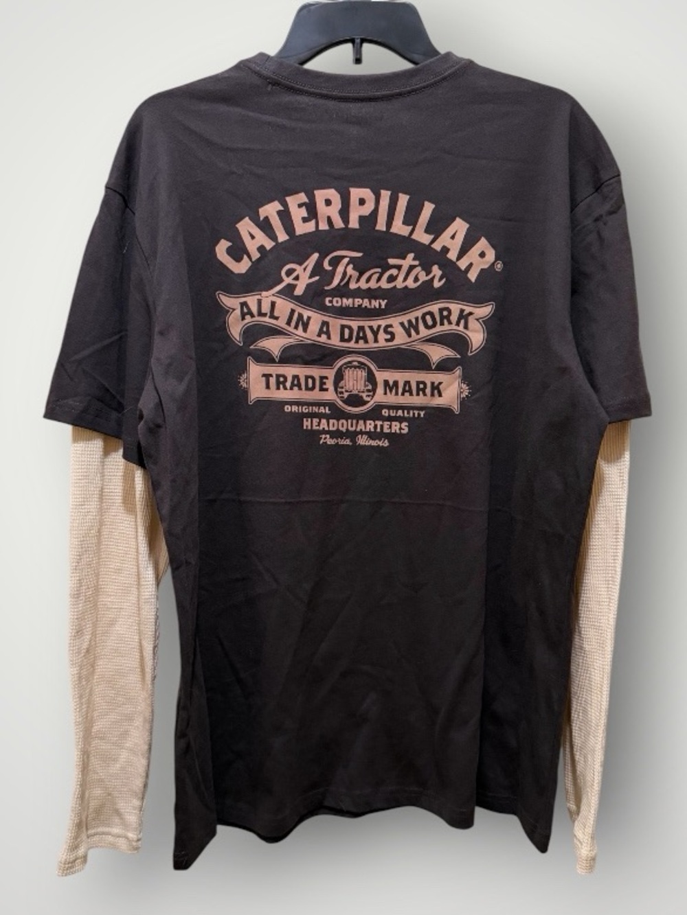 NWT Men's Caterpillar Graphic Long Sleeve Thermal Waffle Twofer - Size Large - Picture 3 of 5